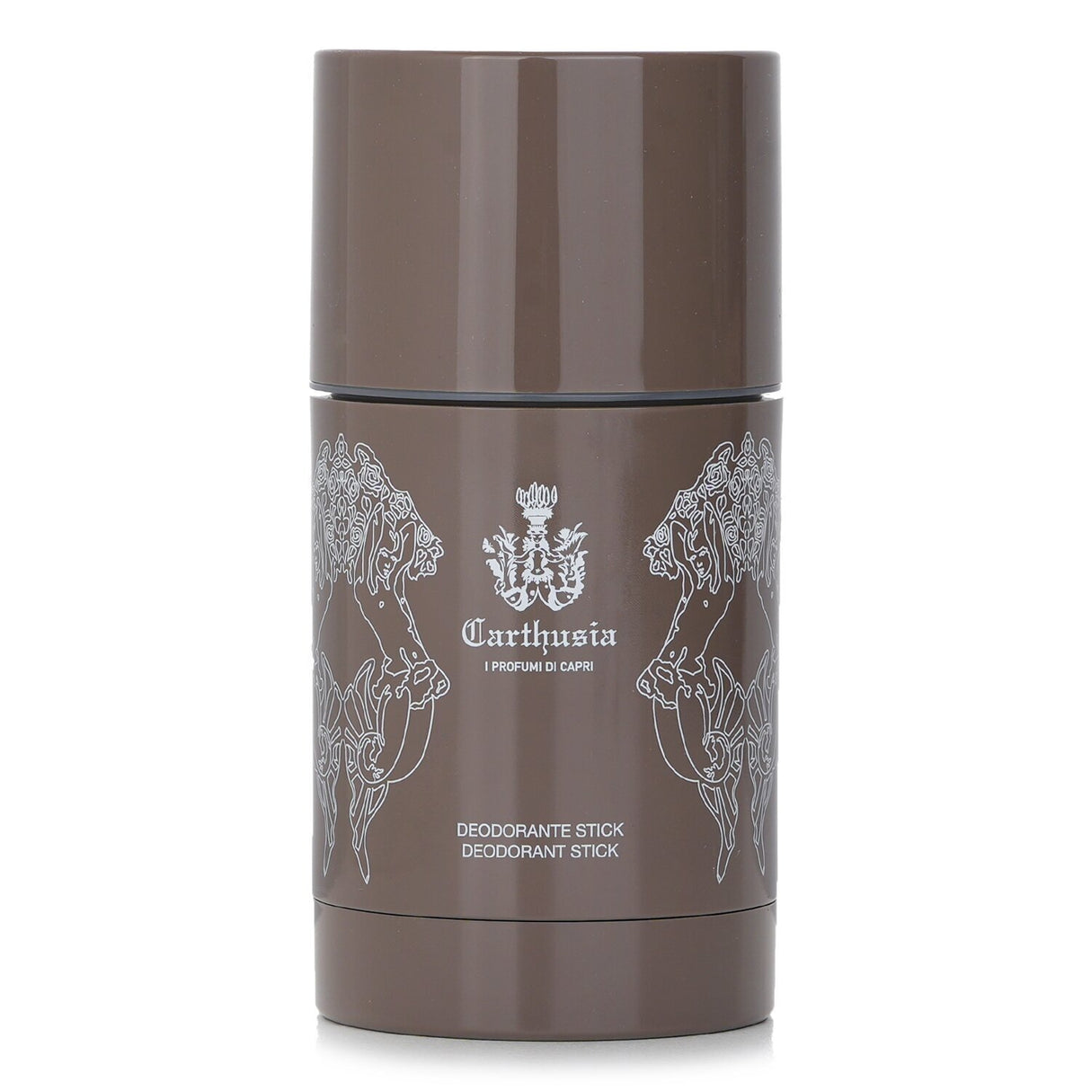 Carthusia Uomo Deodorant Stick in 75ml features a fougere woody scent, offering lasting freshness and elegance for men.