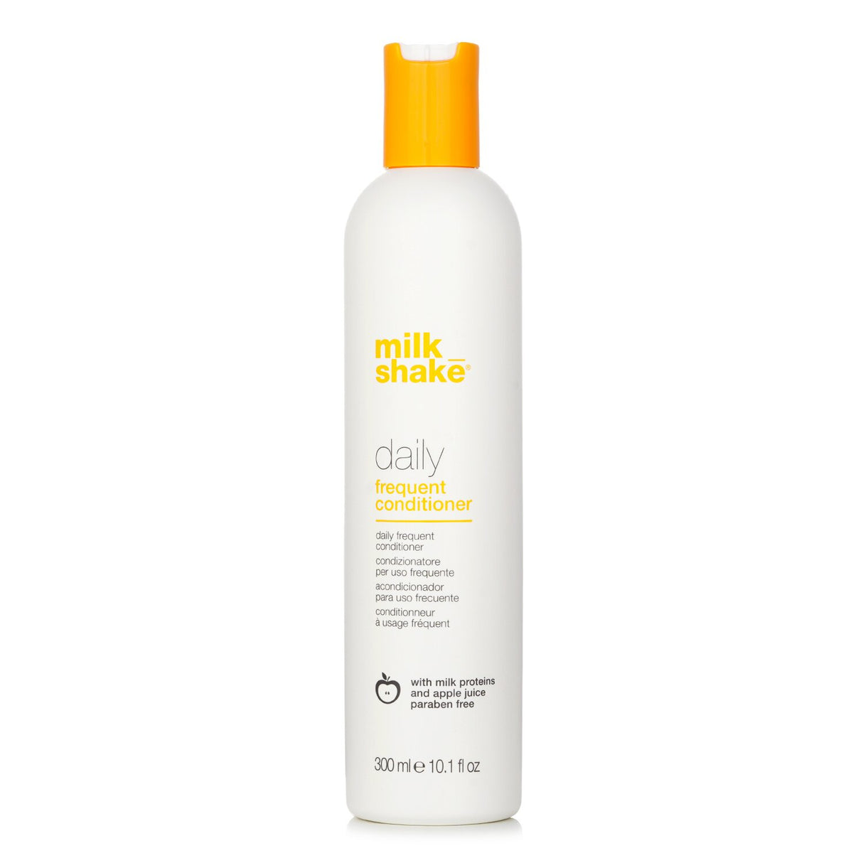 Milk_shake Daily Frequent Conditioner 300ml, enriching hair with proteins and apple juice for softness and shine, ideal for daily use.