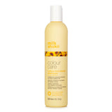 Hydrating shampoo for colour-treated hair with milk proteins, protecting against fading and UV damage for vibrant locks.