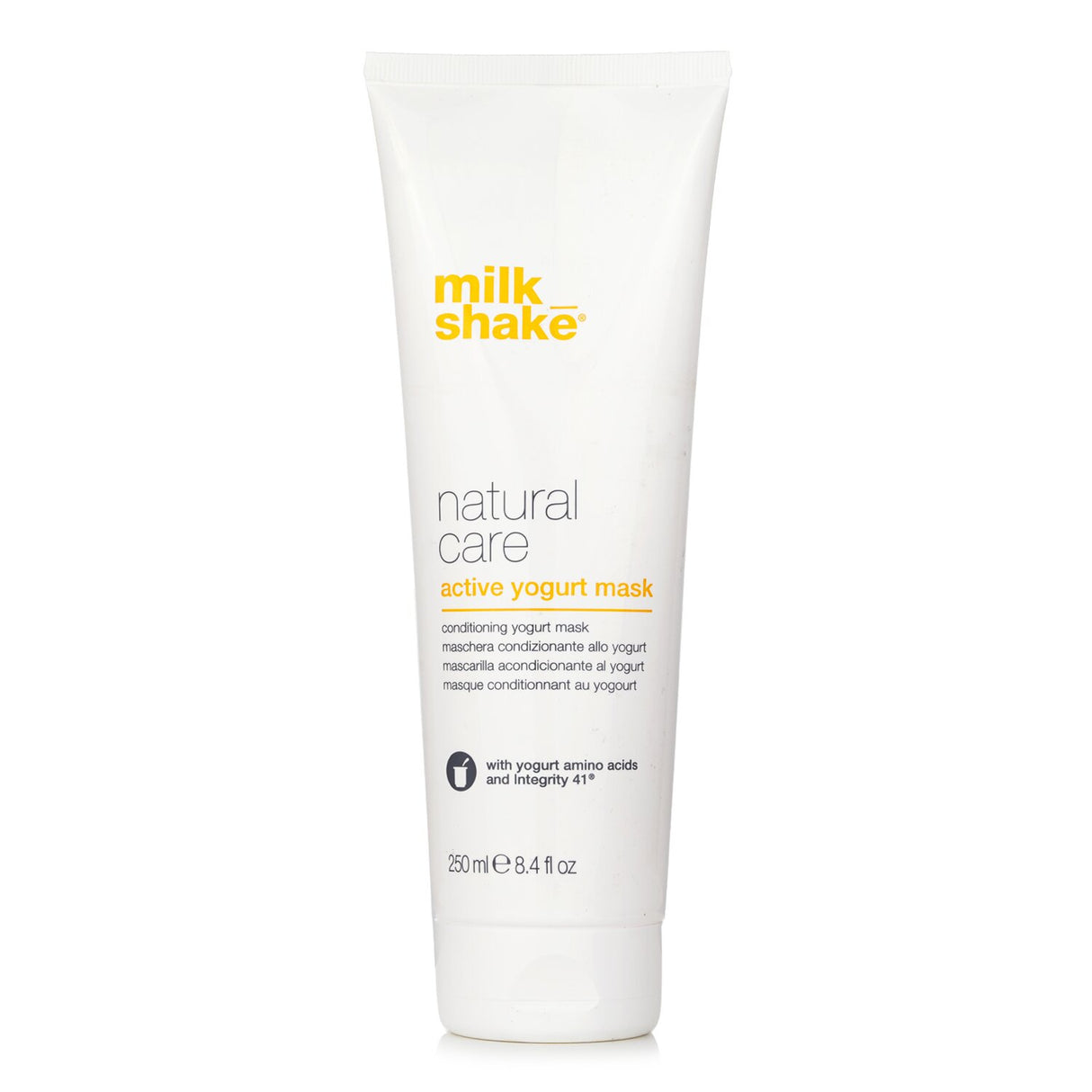 Milk_shake Natural Care Active Yogurt Mask in 250ml, enriched with yogurt and oils for nourished, vibrant hair.