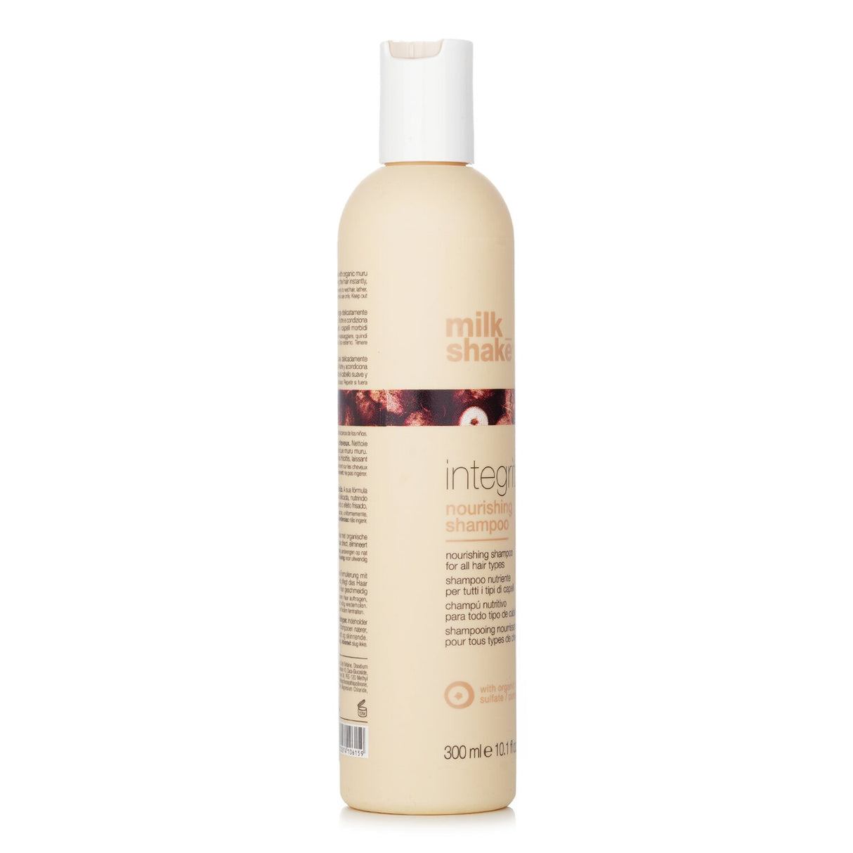 Milk_shake Integrity Nourishing Shampoo 300ml, a paraben and sulfate-free formula with muru muru butter for soft, frizz-free hair.