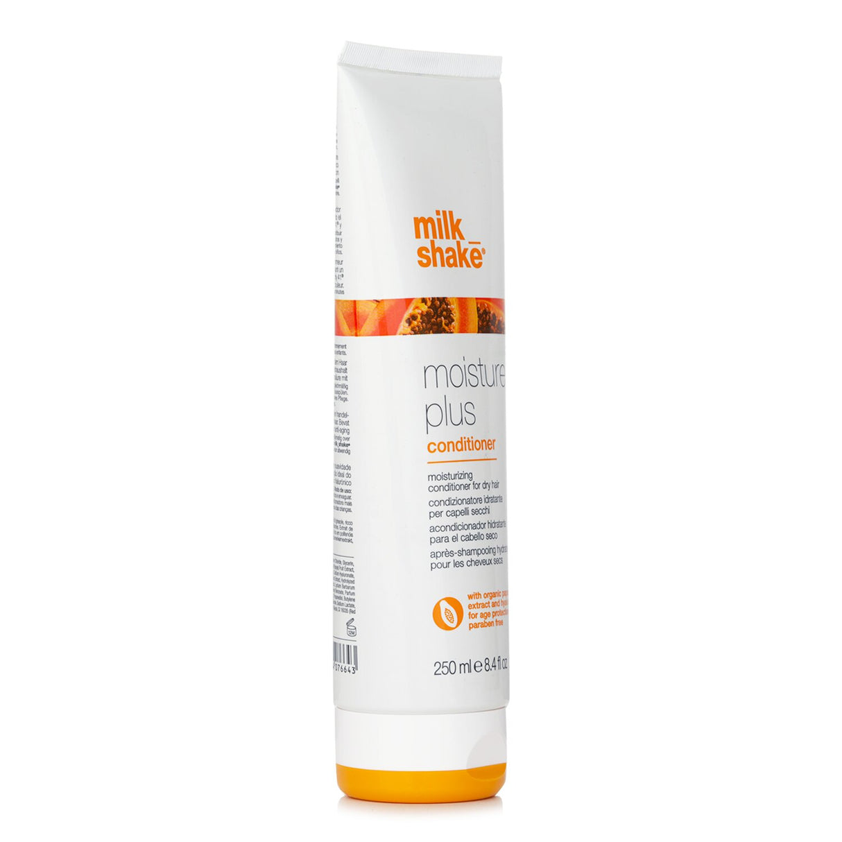 Milk_shake Moisture Plus Conditioner in 250ml bottle, hydrates dry hair with papaya extract and proteins for softness and manageability.