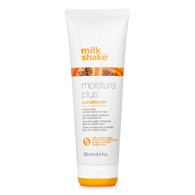 Milk_shake Moisture Plus Conditioner for dry hair, 250ml, infused with organic papaya and hyaluronic acid for hydration and softness.