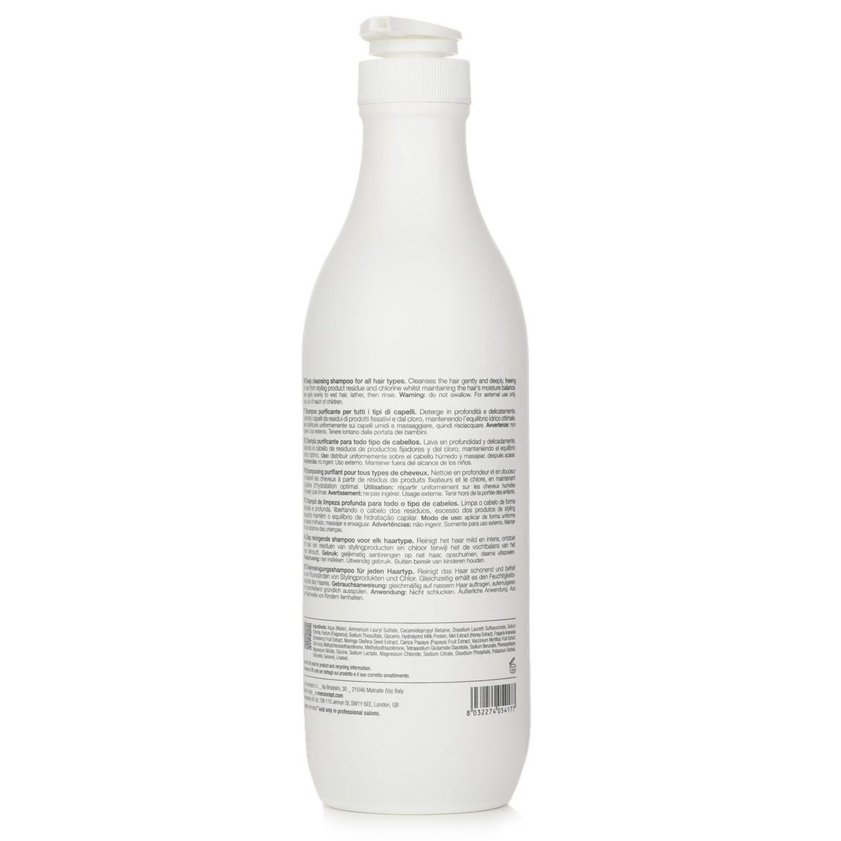 Milk_shake Deep Cleansing Shampoo in 1000ml, enriched with fruit extracts and milk proteins for shiny, hydrated hair.