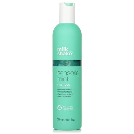 Refreshing milk_shake Sensorial Mint Shampoo with organic mint, sage extracts, and menthol for invigorating hair cleansing.