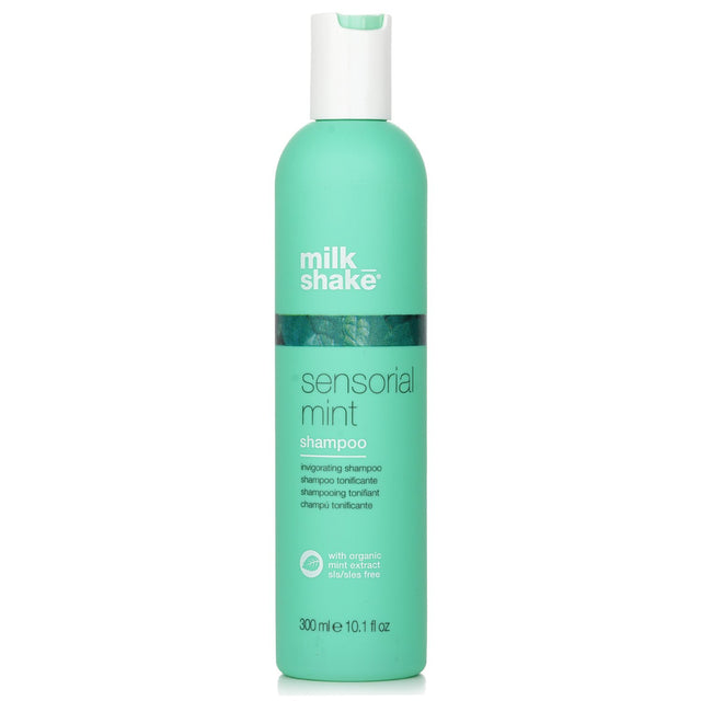 Refreshing milk_shake Sensorial Mint Shampoo with organic mint, sage extracts, and menthol for invigorating hair cleansing.