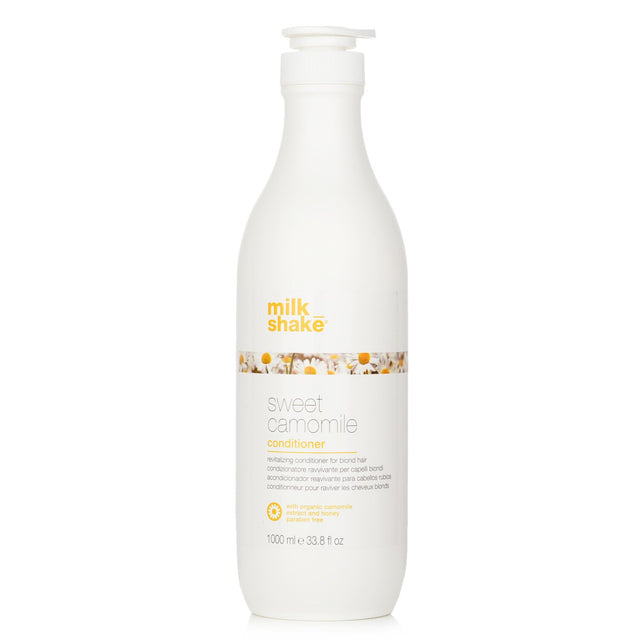 Milk_shake Sweet Camomile Conditioner 1000ml, nourishing, paraben-free formula for soft, shiny blonde hair with organic extracts.