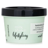 Milk_shake Lifestyling Texturizing Cream in 100ml offers body, separation, and UV protection for beautifully styled, vibrant hair.