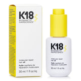 Weightless K18 Molecular Repair Hair Oil, 30ml, strengthens and repairs hair, reduces frizz, and offers heat protection.