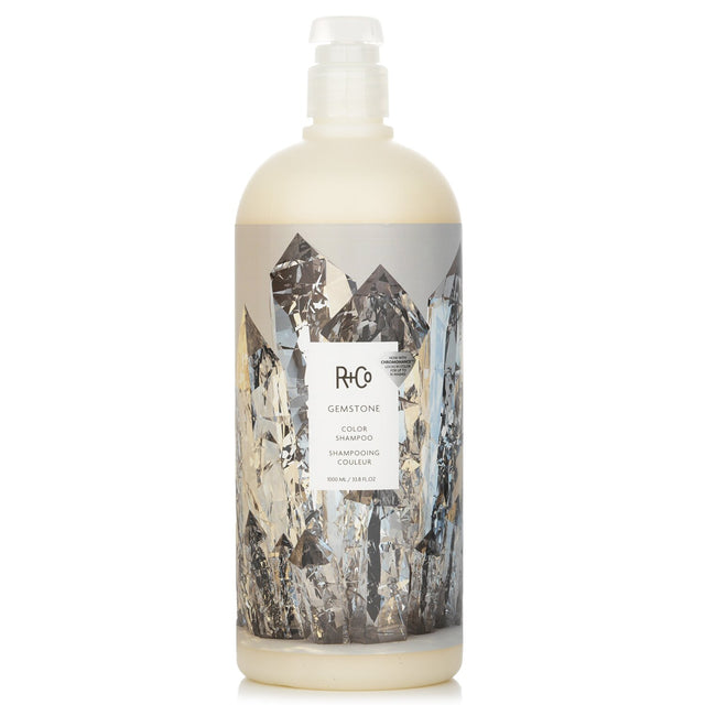 R+Co Gemstone Color Shampoo in 1000ml, a sulfate-free formula for vibrant, color-treated hair with nourishing extracts.