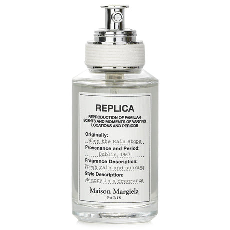 Maison Margiela Replica When The Rain Stops Eau De Toilette Spray in a 30ml bottle captures the fresh essence after rain.