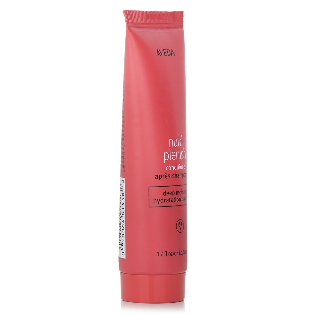 Aveda Nutriplenish Conditioner travel size, enriched with coconut oil and mango butter for deep hydration of dry hair.