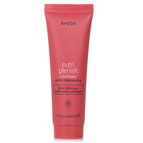 Aveda Nutriplenish Conditioner travel size, deeply moisturizing with organic coconut oil and mango butter for dry hair.