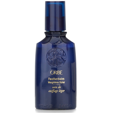 Oribe Featherbalm, a 100ml weightless hair styler for fine textures, offers lasting hold and shine while nourishing and protecting hair.