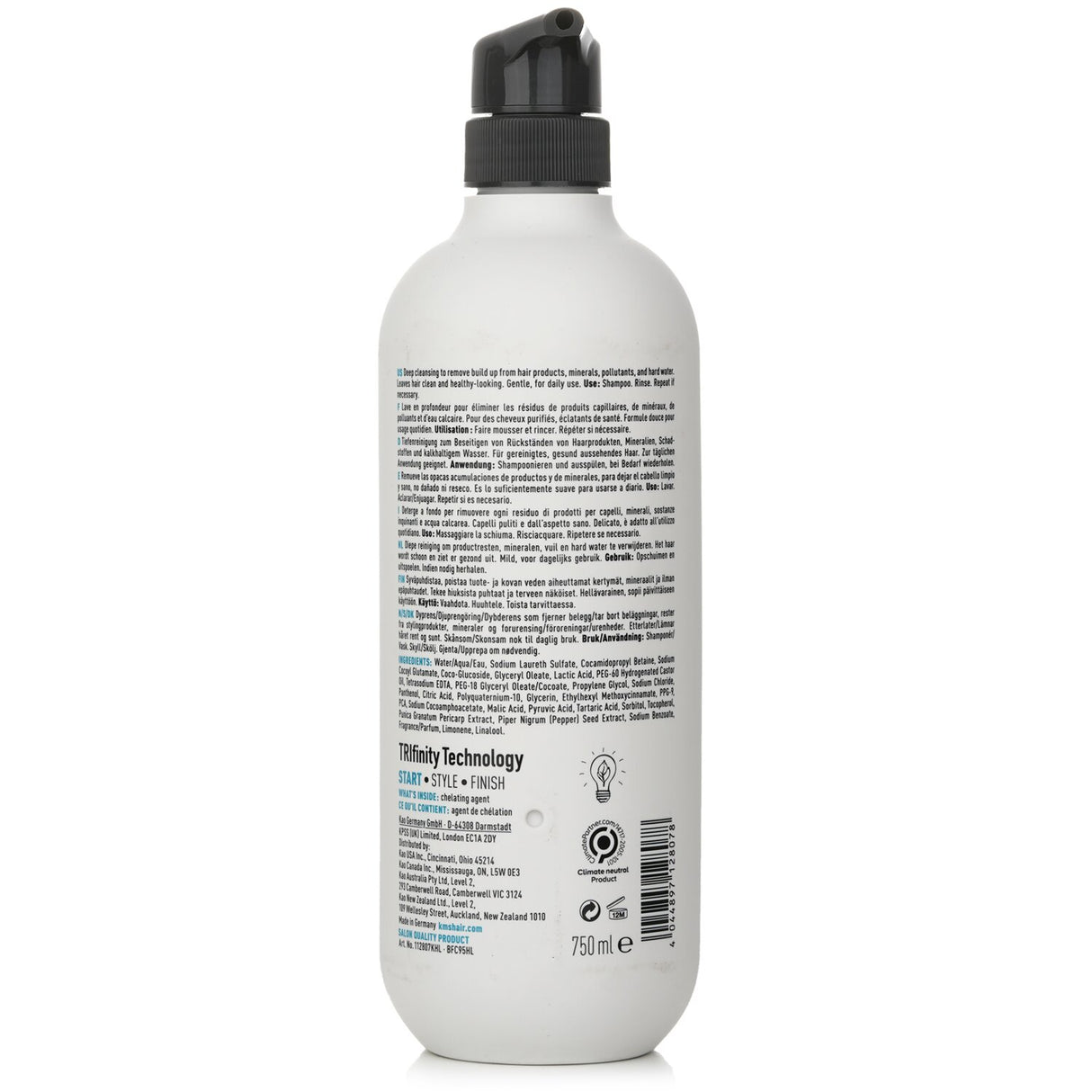 KMS California Head Remedy Deep Cleanse Shampoo: 750ml formula for removing product build-up and revitalizing all hair types.