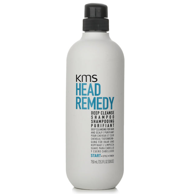 KMS California Head Remedy Deep Cleanse Shampoo, 750ml - deep cleanses hair, removes build-up, enhances scalp health, suitable for daily use.