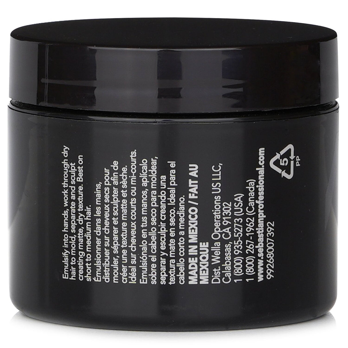 Sebastian Professional Craft Clay - 50g, texturizing hair clay for flexible hold, earthy minerals for separation and matte finish.