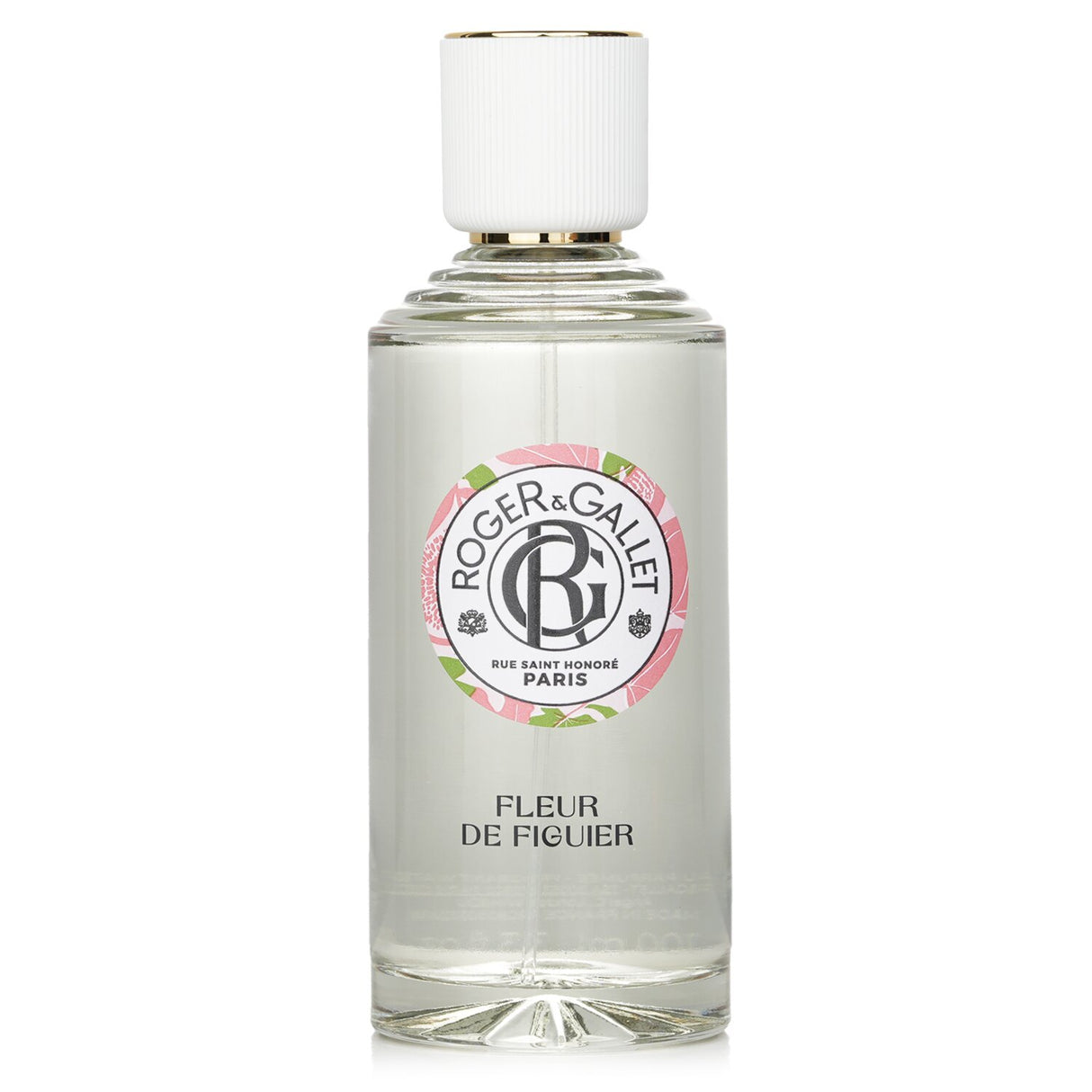 A bottle of Roger & Gallet Fleur De Figuier Fragrant Water, featuring refreshing fig and floral notes for a soothing aroma.