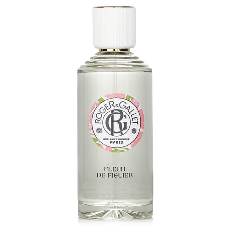 A bottle of Roger & Gallet Fleur De Figuier Fragrant Water, featuring refreshing fig and floral notes for a soothing aroma.