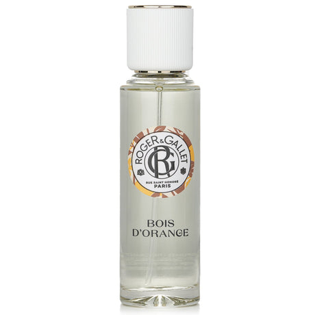 Bottle of Roger & Gallet Bois D'Orange Wellbeing Fragrant Water, 30ml, showcasing vibrant orange scent for relaxation and wellness.