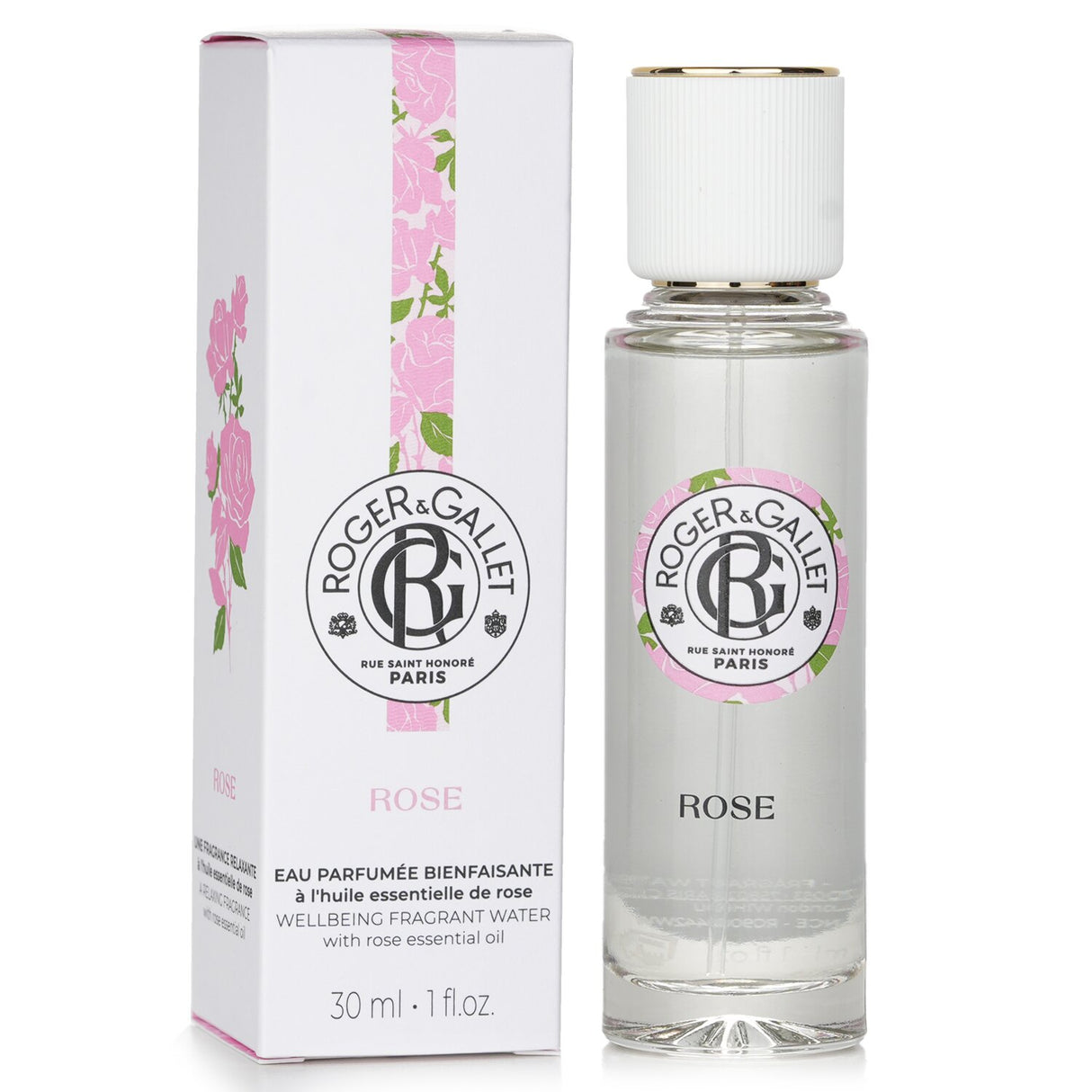 Rose Wellbeing Fragrant Water by Roger & Gallet: 30ml aromatic elixir with a soothing rose scent for daily luxury and hydration.