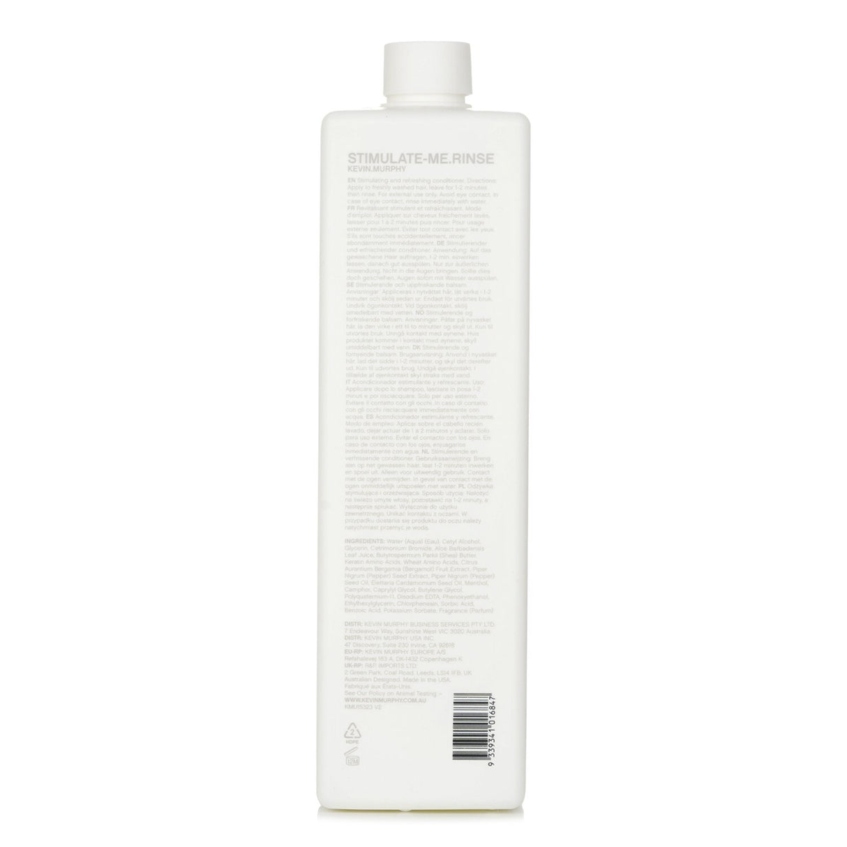 Invigorating 1000ml conditioner for men, infused with Camphor, Bergamot Mint, and Black Pepper for fresh, soft hair.