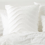 Wave 100% Cotton Chenille Vintage Quilt / Duvet cover Set Double White