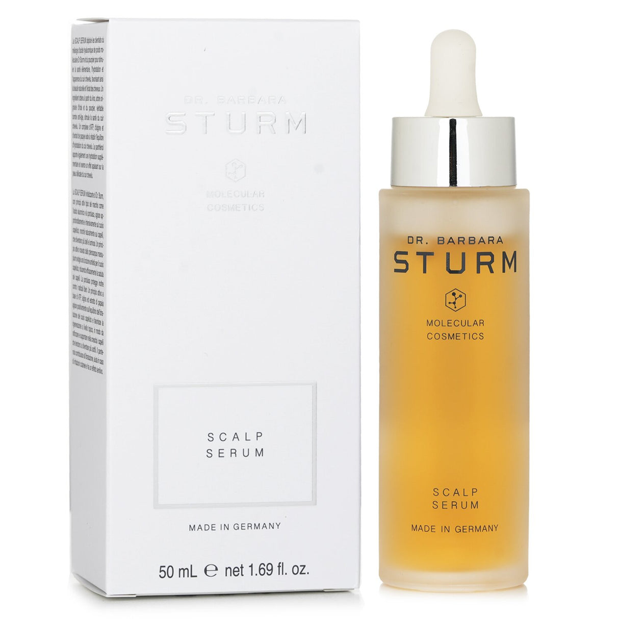 Revitalizing scalp serum in a 50ml bottle, enriched with Hyaluronic Acid and Purslane for hydration and comfort.