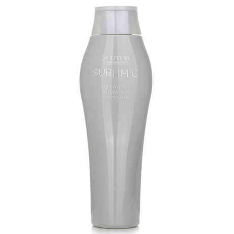 Sublimic Adenovital Shampoo from Shiseido revitalizes thinning hair, promoting volume, moisture, and a fresh herbal-fruity scent.