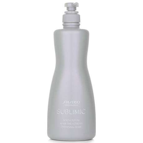 Shiseido Sublimic Adenovital Hair Treatment 1000g revitalizes thinning hair, moisturizing and strengthening for resilience and volume.