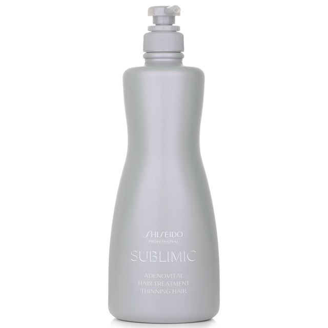 Shiseido Sublimic Adenovital Hair Treatment 1000g revitalizes thinning hair, moisturizing and strengthening for resilience and volume.