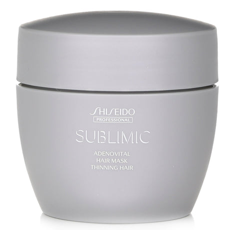 Luxurious Shiseido Adenovital Hair Mask in 200g, revitalizing thinning hair with adenosine and ginseng for volume and moisture.