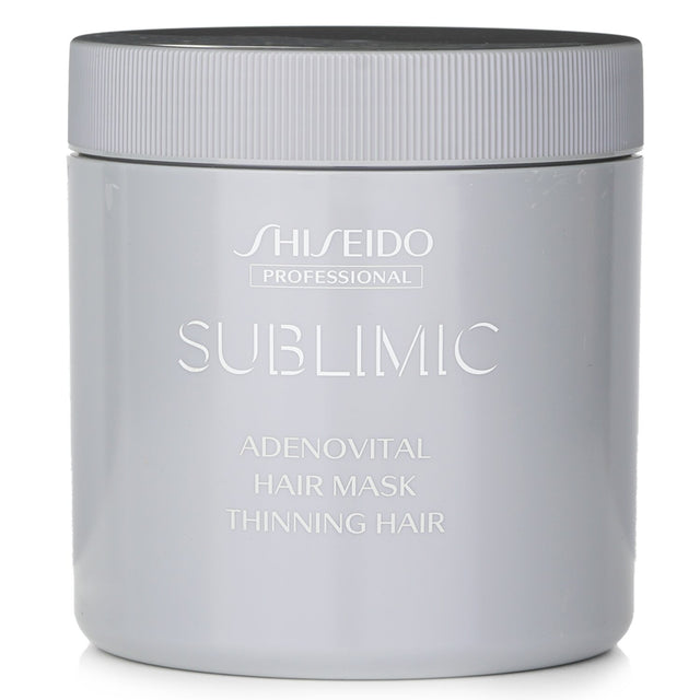 Shiseido Sublimic Adenovital Hair Mask for thinning hair, enriching and strengthening with a hydrating formula.