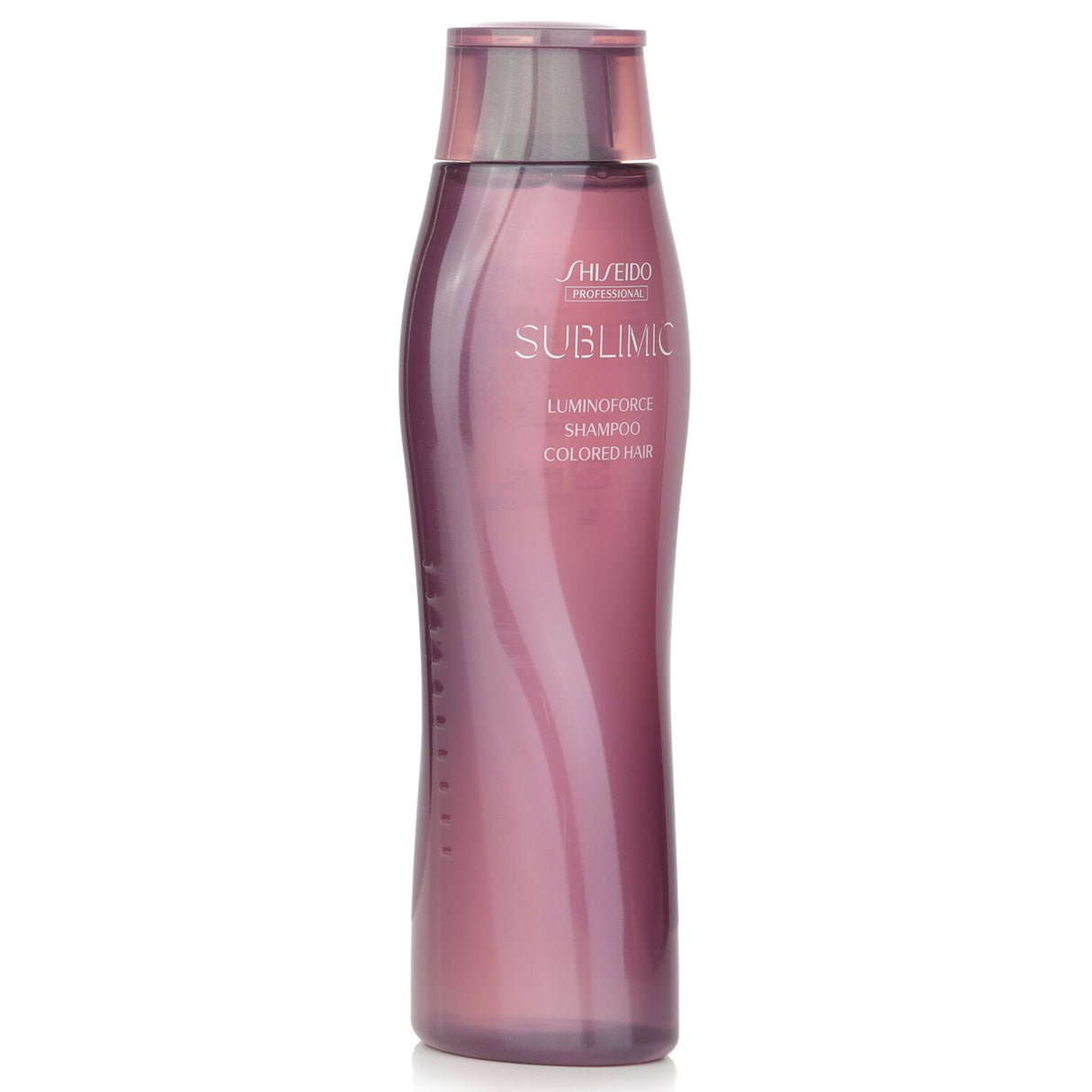 Shiseido Sublimic Luminoforce Shampoo in 250ml for colored hair, enhances shine and repairs moisture loss from coloring.