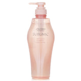 Shiseido Sublimic Airy Flow Shampoo in 500ml bottle, designed for unruly hair, promoting softness and manageability.