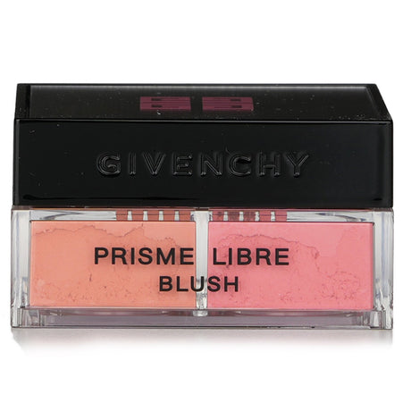 Givenchy Prisme Libre Blush in #3 Voile Coral, a 4-color loose powder for naturally flushed, luminous cheeks.