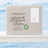 Renee Taylor 300 TC 100 % Organic Cotton Sheet Set King Single Moonbeam