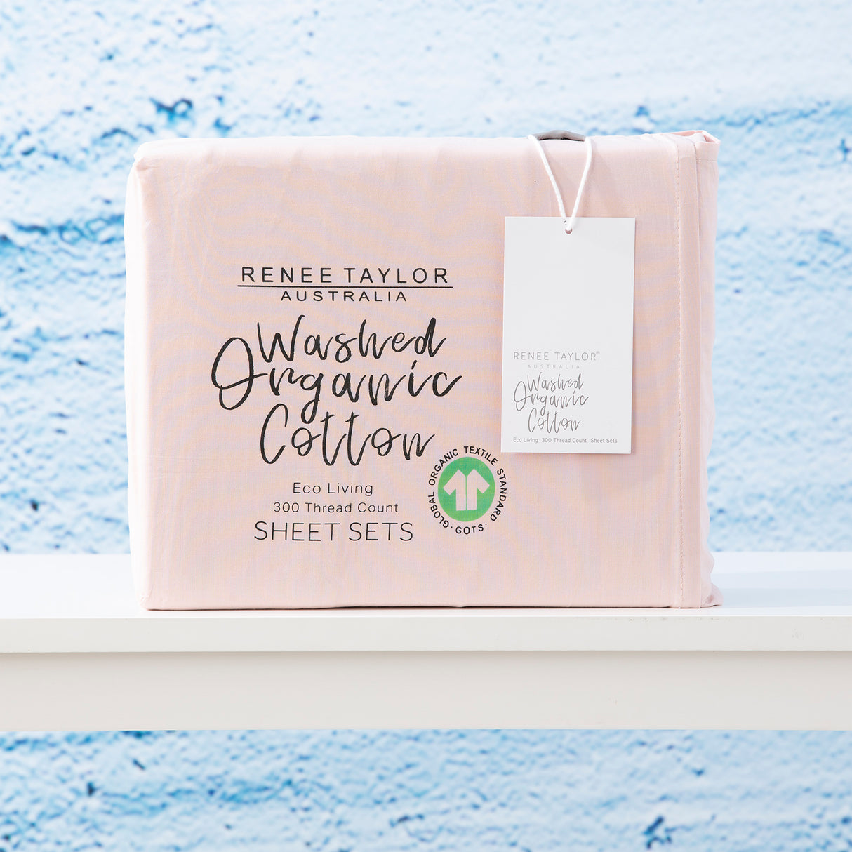 Renee Taylor 300 TC 100 % Organic Cotton Sheet Set King Single Sepia Rose