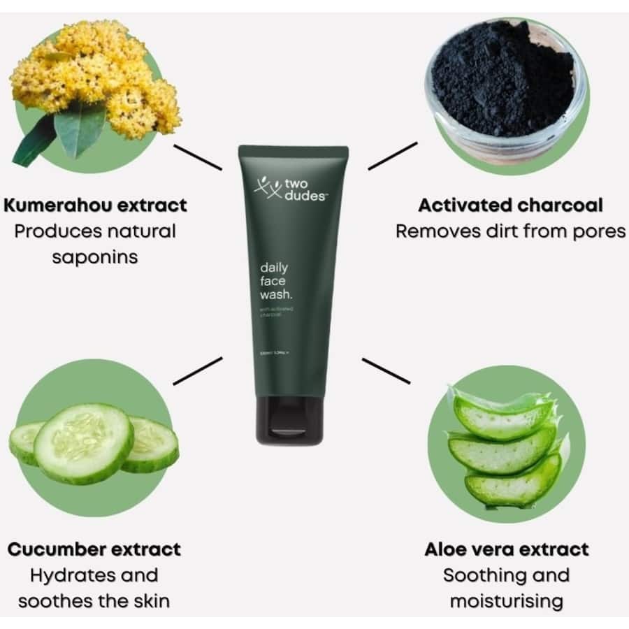 Two Dudes Facial Wash Daily With Activated Charcoal 125mL