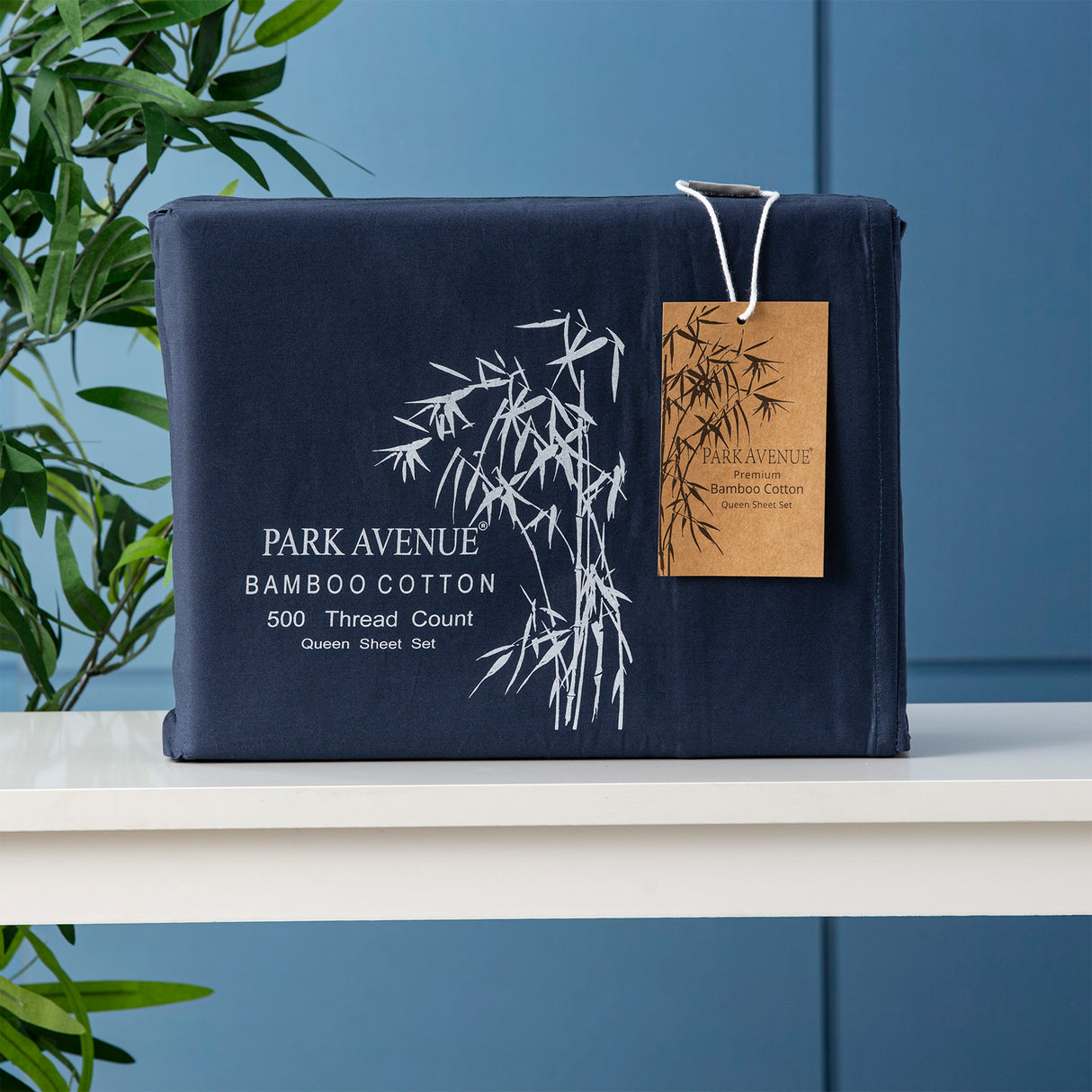 Park Avenue 500 Thread Count Bamboo Cotton sheet set King Single Indigo