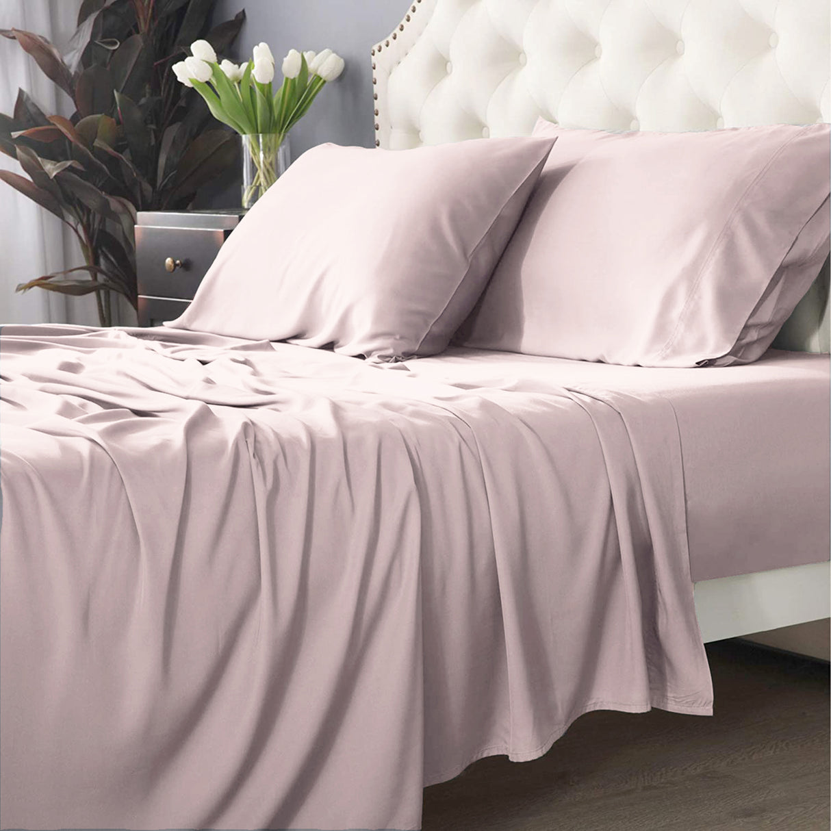 Park Avenue 500 TC Bamboo Cotton sheet set Split King Peach