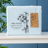 Park Avenue 500 Thread Count Bamboo Cotton sheet set King Single Mid Blue