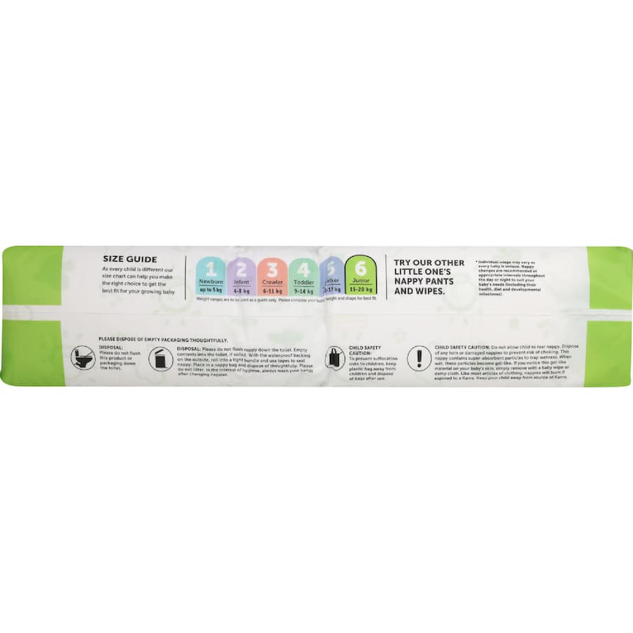 Little One's Bulk Nappies Junior Boys & Girls 16+ Kg Size 6 40pack