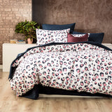 Egyptian cotton Flannelette Quilt / Duvet Cover set Super King Snow Leopard