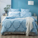 Moroccan Cotton  Vintage  Tufted  European P/Case Sky