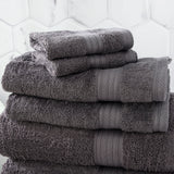 Renee Taylor Stella 650 GSM Super Soft Bamboo Cotton 5 Piece Charcoal