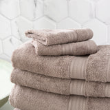 Renee Taylor Stella 650 GSM Super Soft Bamboo Cotton 4 Piece Bath Towel Pewter
