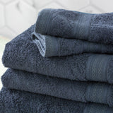 Renee Taylor Stella 650 GSM Super Soft Bamboo Cotton 4 Pack Bath Sheet Indigo