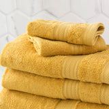 Renee Taylor Stella 650 GSM Super Soft Bamboo Cotton 5 Piece Mustard