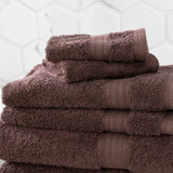 Renee Taylor Stella 650 GSM Super Soft Bamboo Cotton 2 Pack Bath Sheet Cocoa